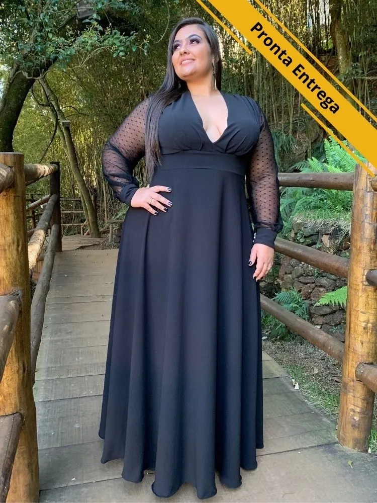Vestido Caroline Pronta Entrega Preto