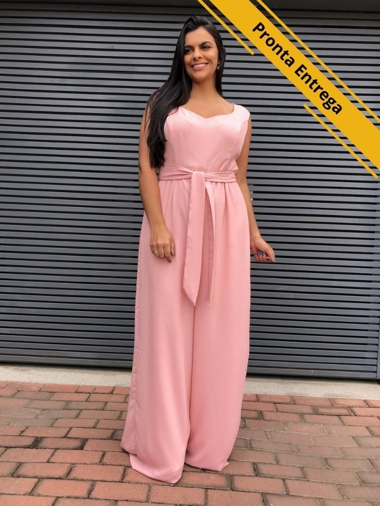 Macacão Juliana Pronta Entrega Rosê