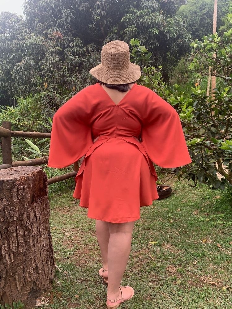 Vestido Curto Kimono Kamila Coral