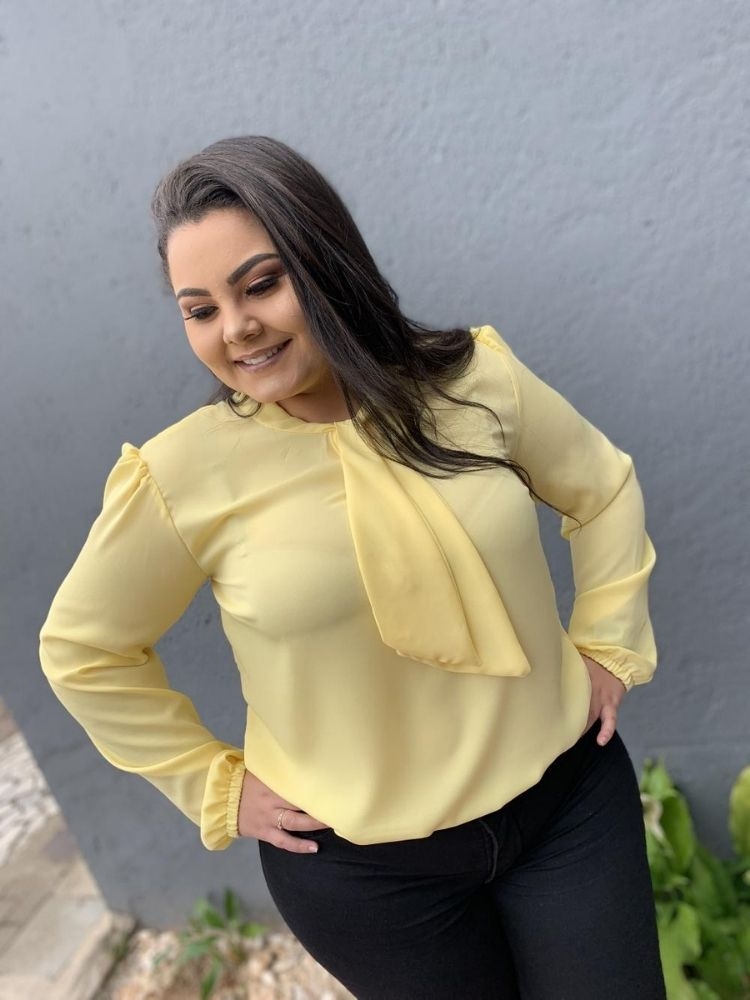 Blusa Gola Laço TNM Collection Amarelo