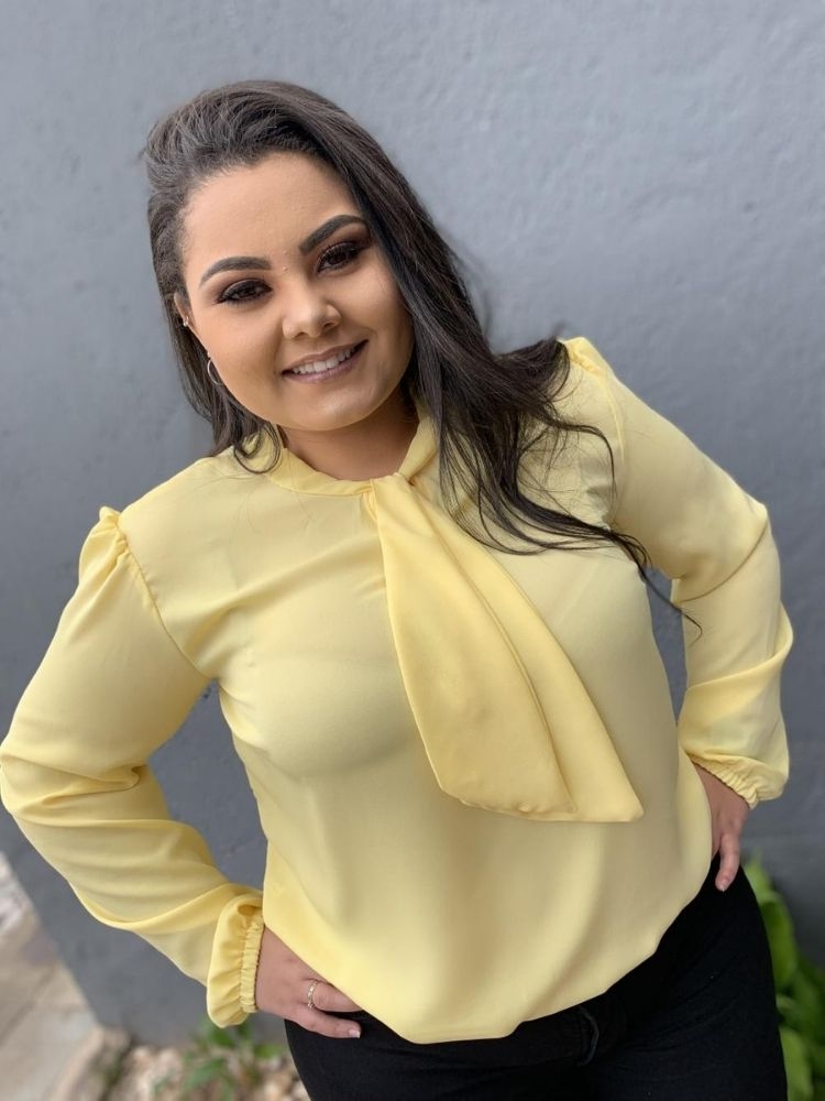 Blusa Gola Laço TNM Collection Amarelo