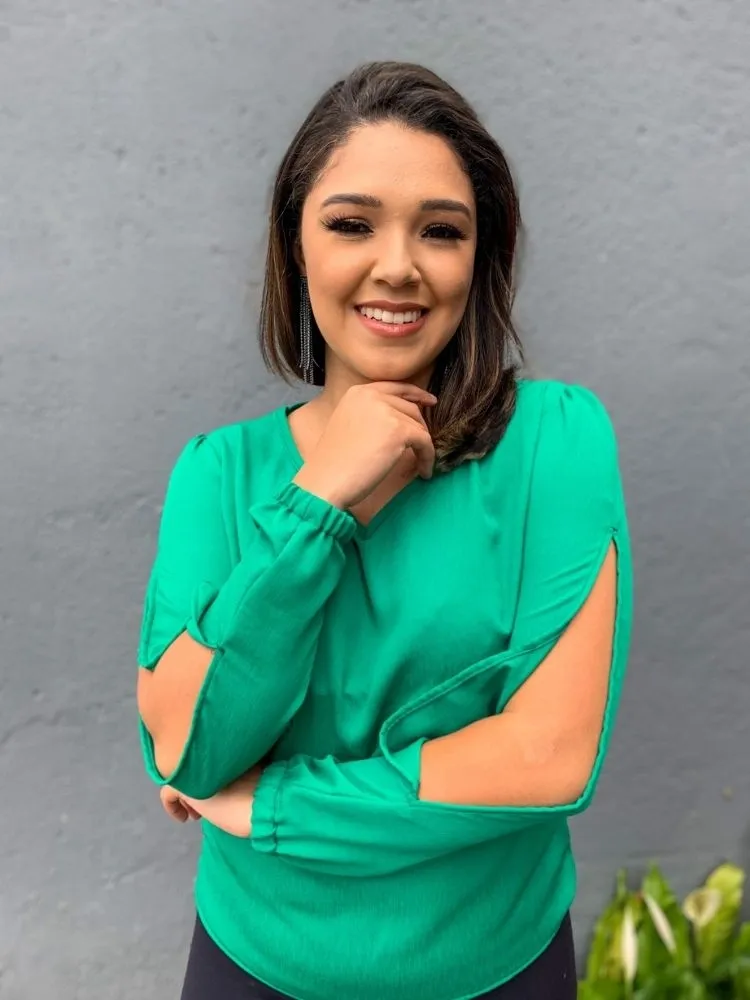Blusa Manga Vazada TNM Collection Verde Água