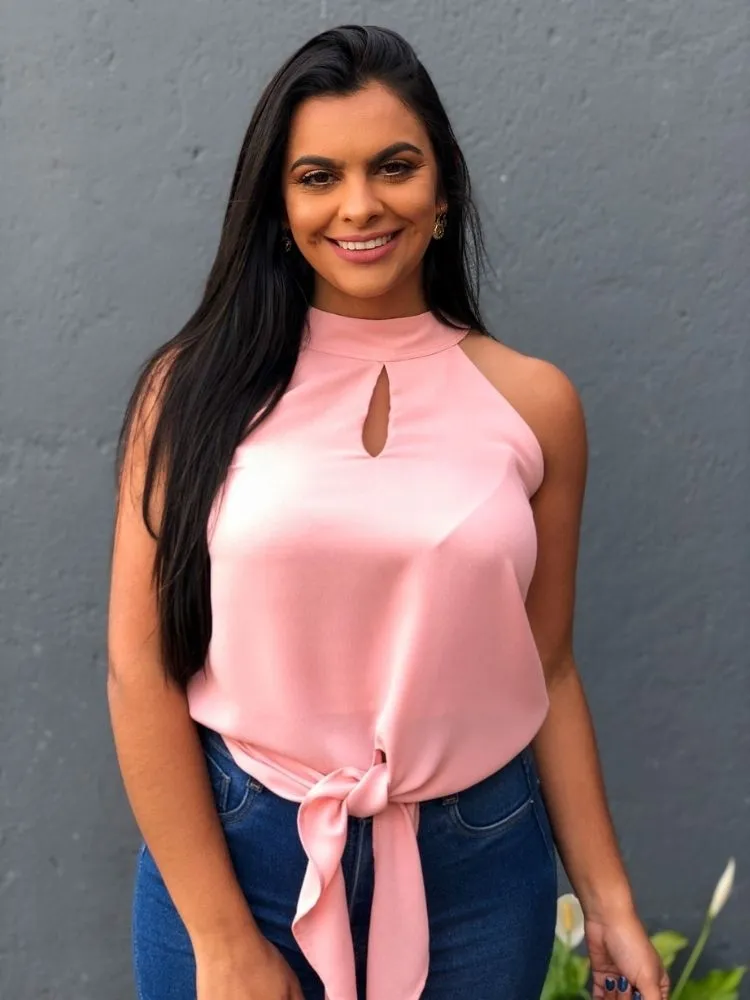 Blusa com Amarração na Cintura