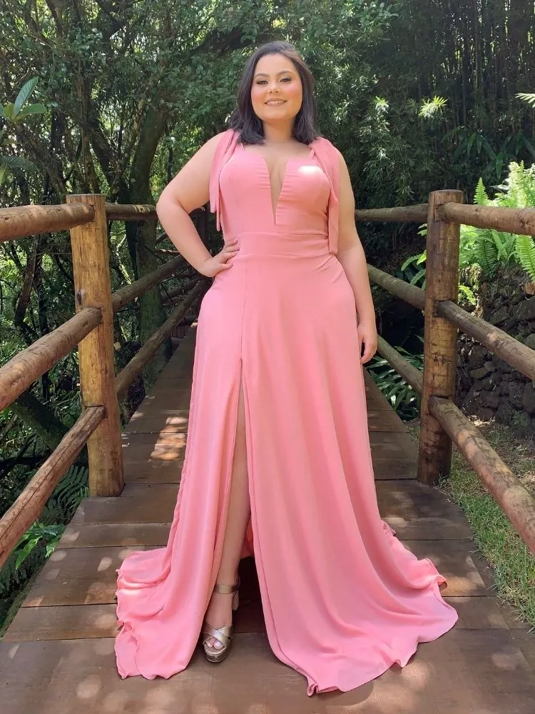 Vestido Madrinha com decote Ana Julia Rosê
