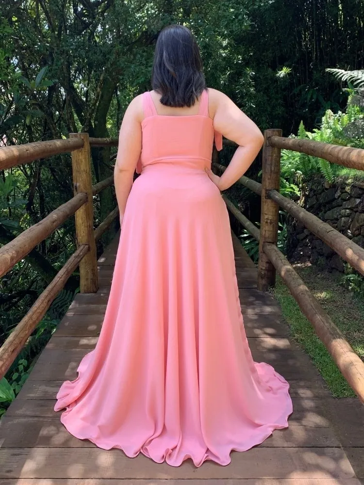 Vestido Madrinha com decote Ana Julia Rosê