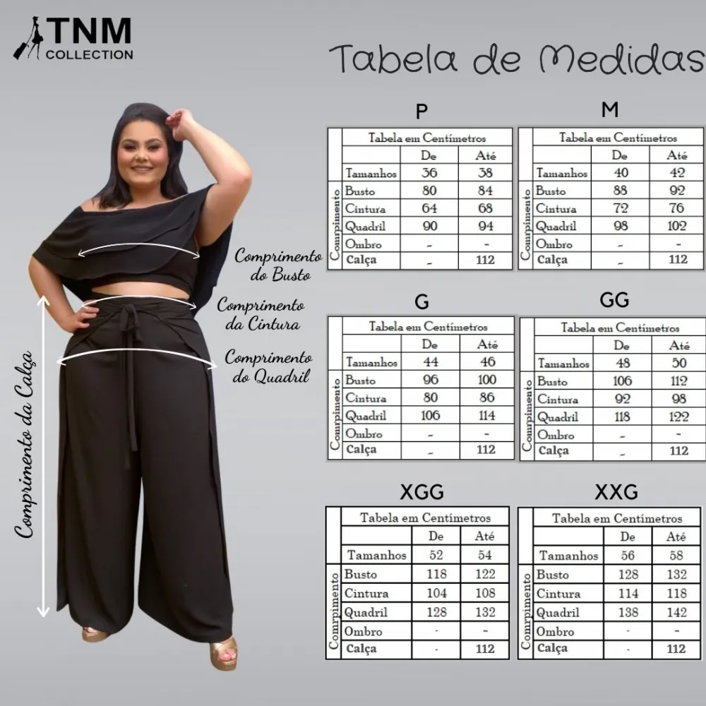 Conjunto Cropped Ciganinha Preto e Calça Envelope