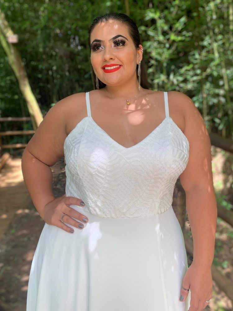 Vestido de Noiva Leda Com Cauda