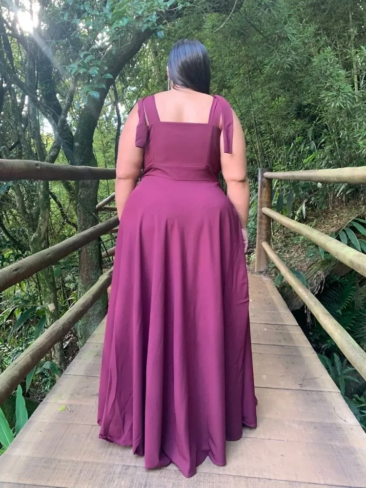 Vestido de Madrinha Ana Julia Marsala Uva Fosco
