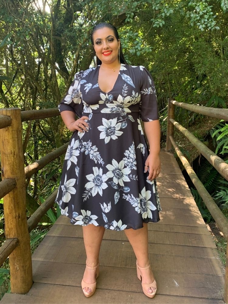 Vestido de Festa Estampado Geralda