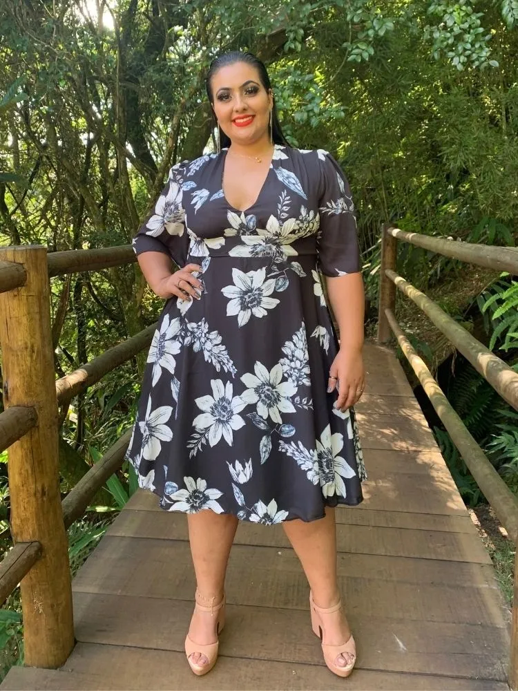 Vestido de Festa Estampado Geralda