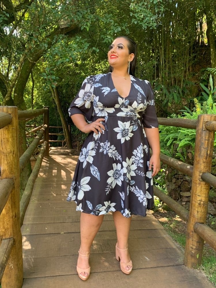 Vestido de Festa Estampado Geralda