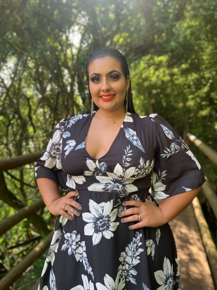 Vestido de Festa Estampado Geralda