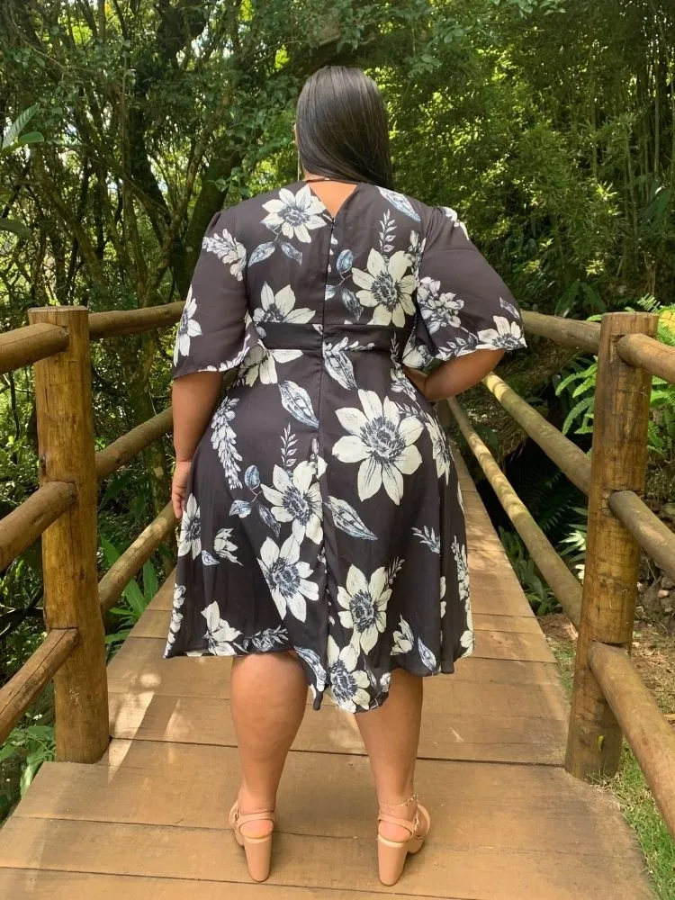 Vestido de Festa Estampado Geralda