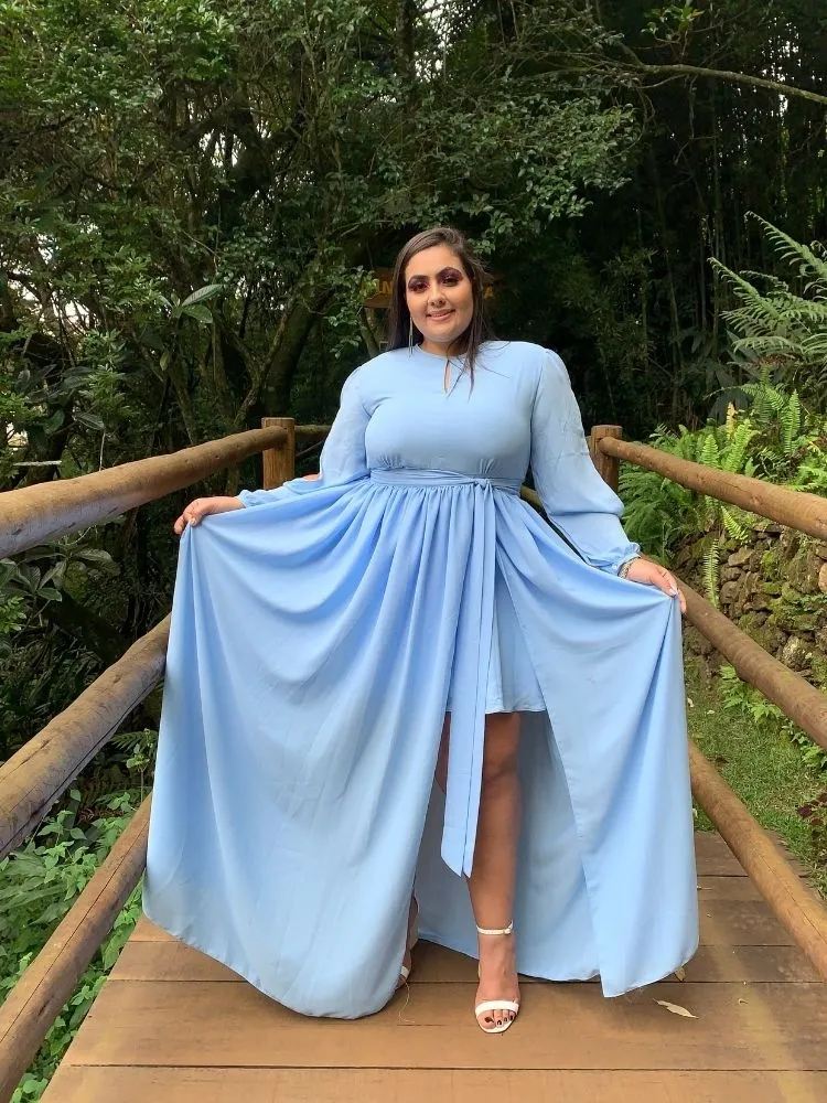 Vestido Fabiana Madrinha de Casamento Azul Serenity