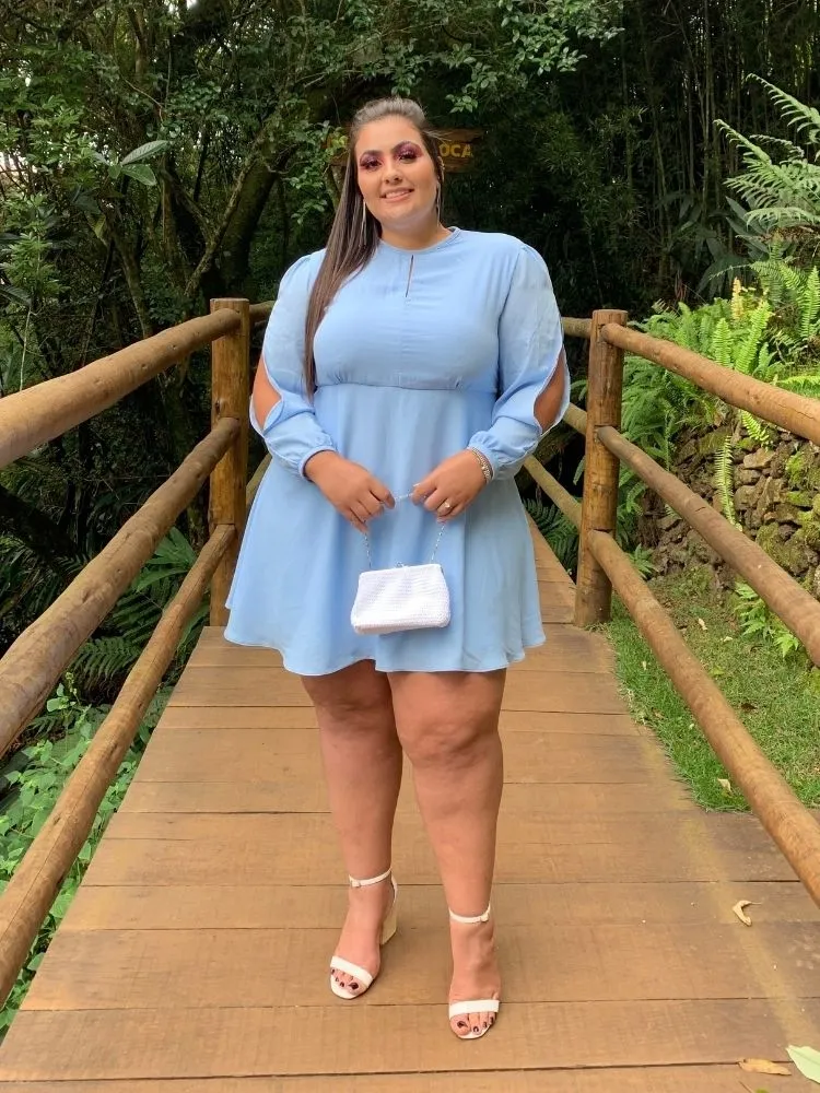 Vestido Curto Fabi Azul Serenity
