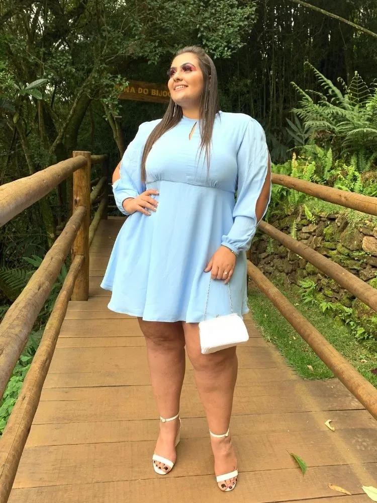 Vestido Curto Fabi Azul Serenity