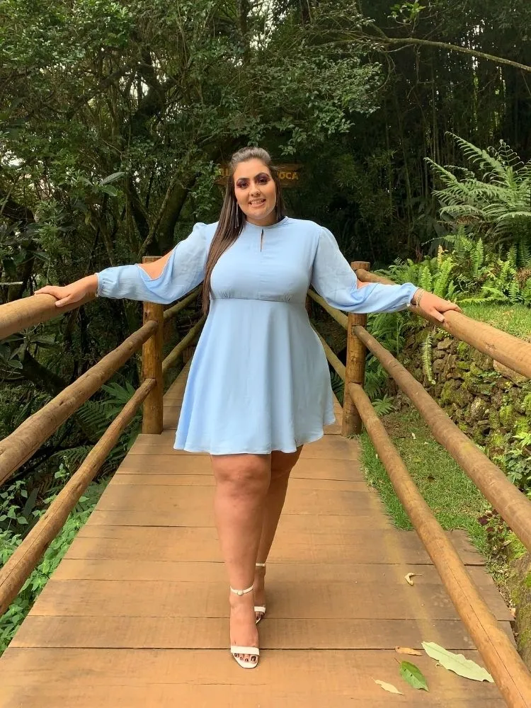 Vestido Curto Fabi Azul Serenity