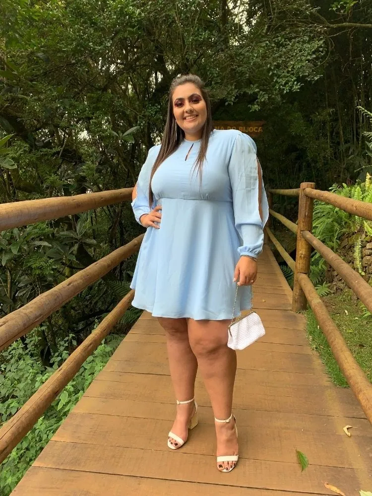 Vestido Curto Fabi Azul Serenity