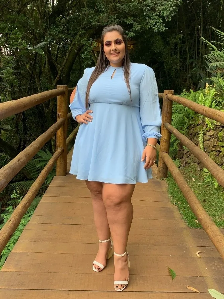 Vestido Curto Fabi Azul Serenity