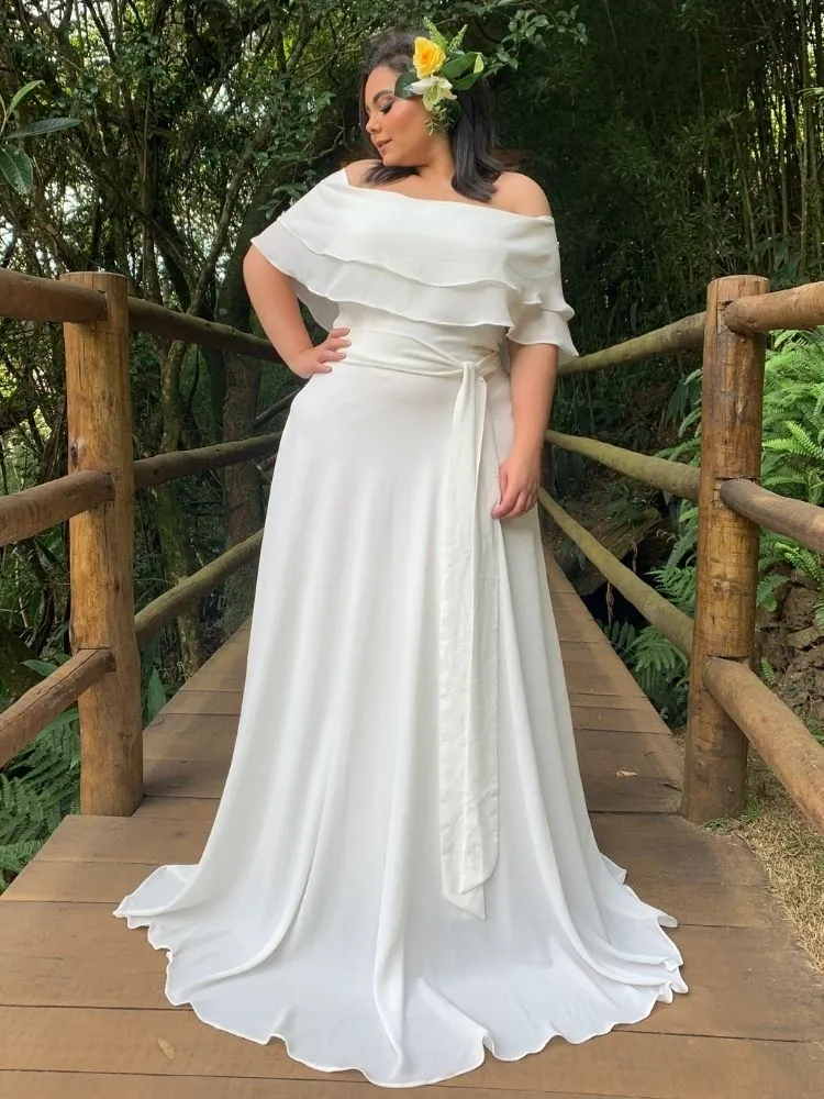 Vestido De Noiva Simples Off White Honeymoon
