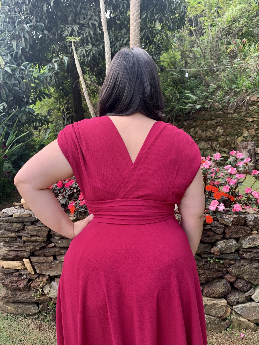 Vestido Longo Madrinha da Casamento Pink Strong Plus Size Alice Fan