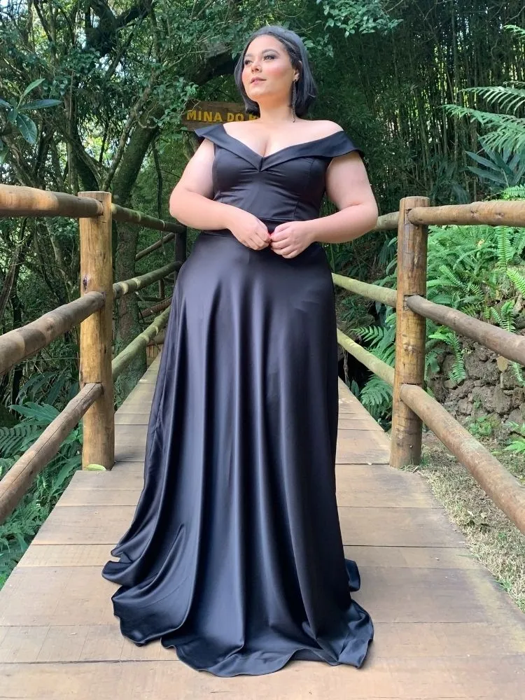 Vestido Longo Madrinha de Casamento Vanessa Sem Fenda