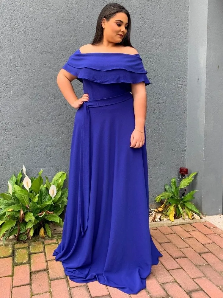 Vestido Madrinha de Casamento Azul Royal Honeymoon