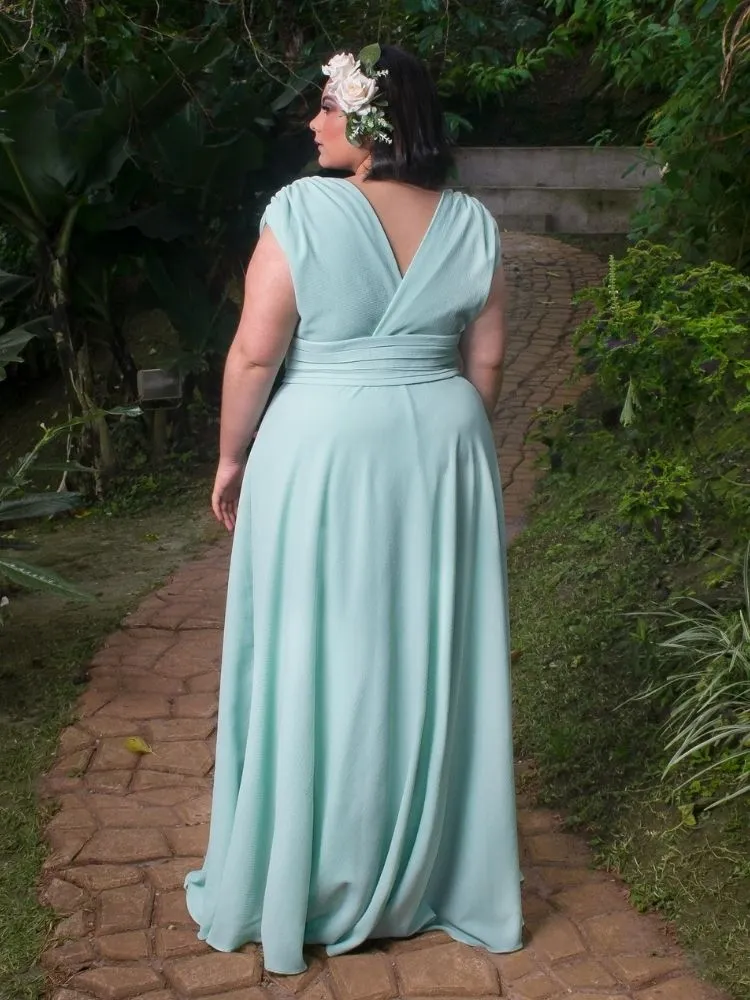 Vestido Madrinha Casamento Alice Fan Verde Menta