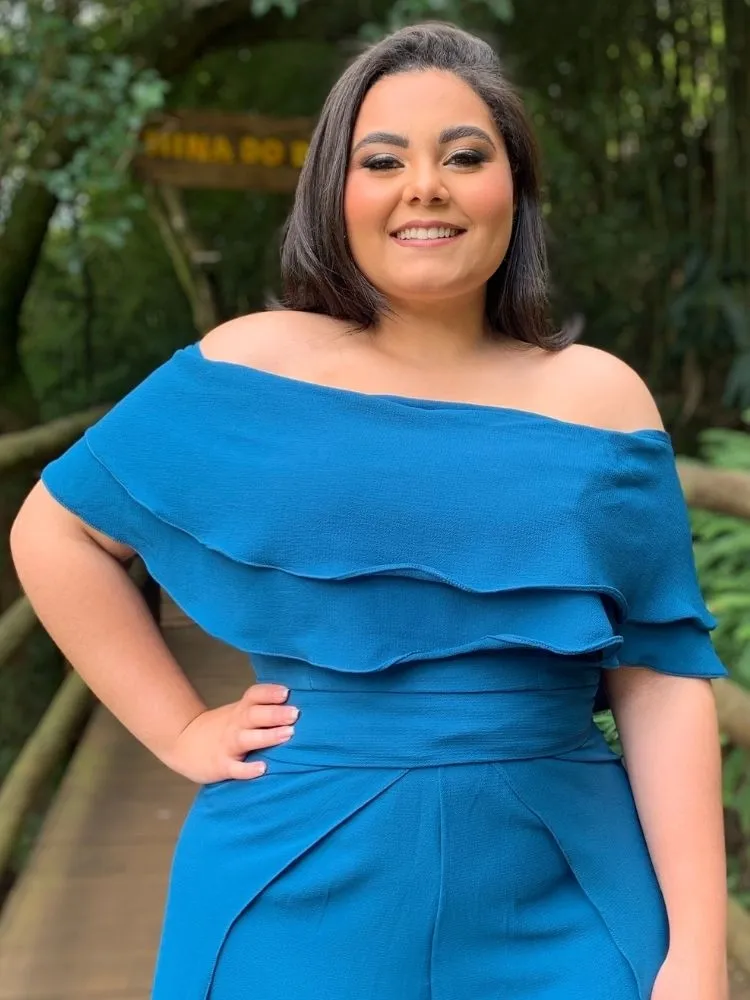 Cropped Modelo Ciganinha Azul Turquesa