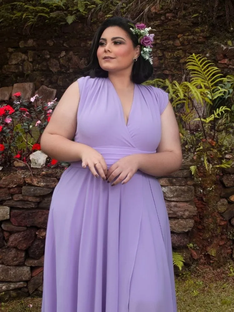 Vestido Madrinha Casamento Alice Fan Lilás