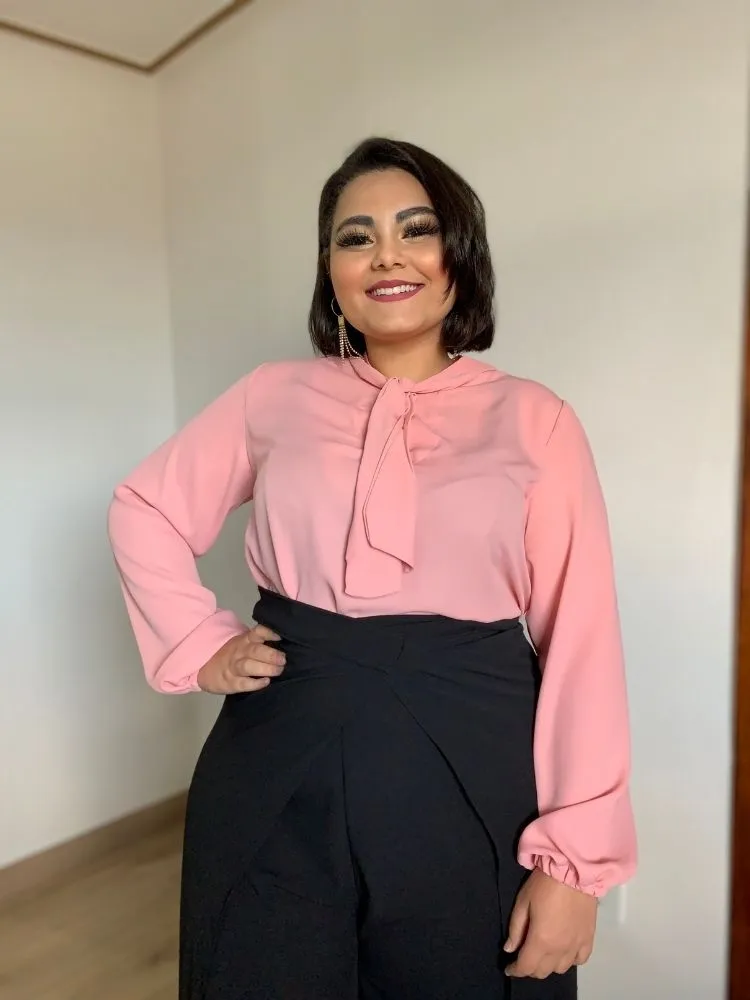 Blusa gola laço TNM Collection Rosê