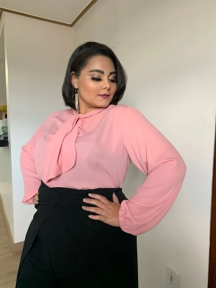 Blusa gola laço TNM Collection Rosê