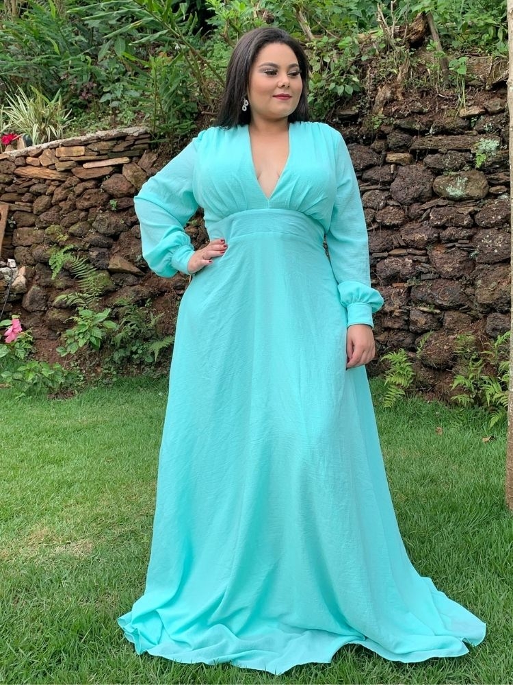 Vestido Longo de Festa Modelo Caroline Tiffany