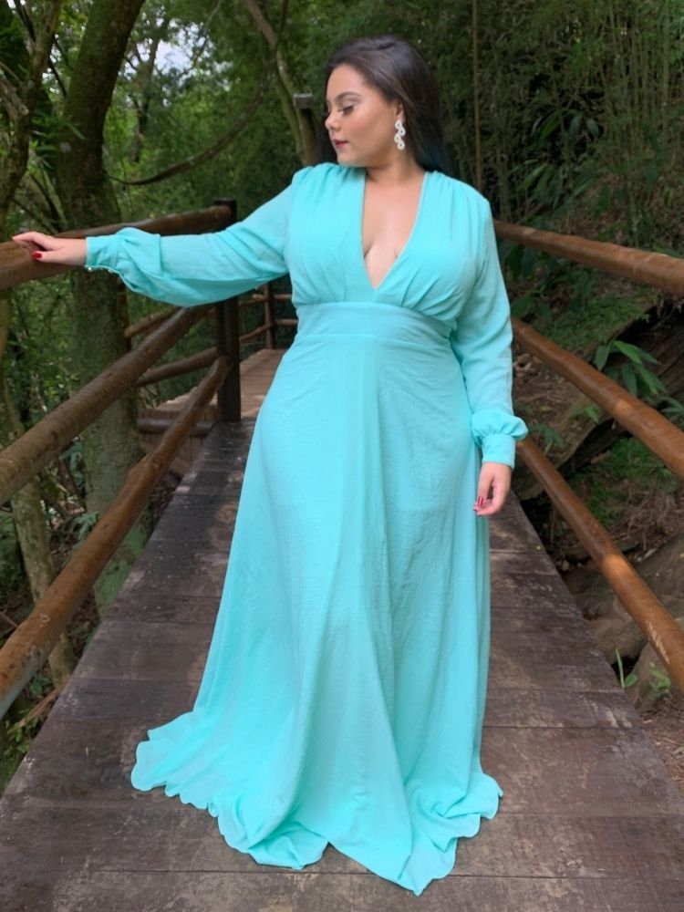 Vestido Longo de Festa Modelo Caroline Tiffany