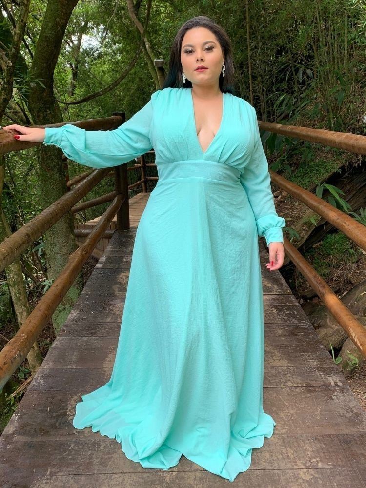 Vestido Longo de Festa Modelo Caroline Tiffany