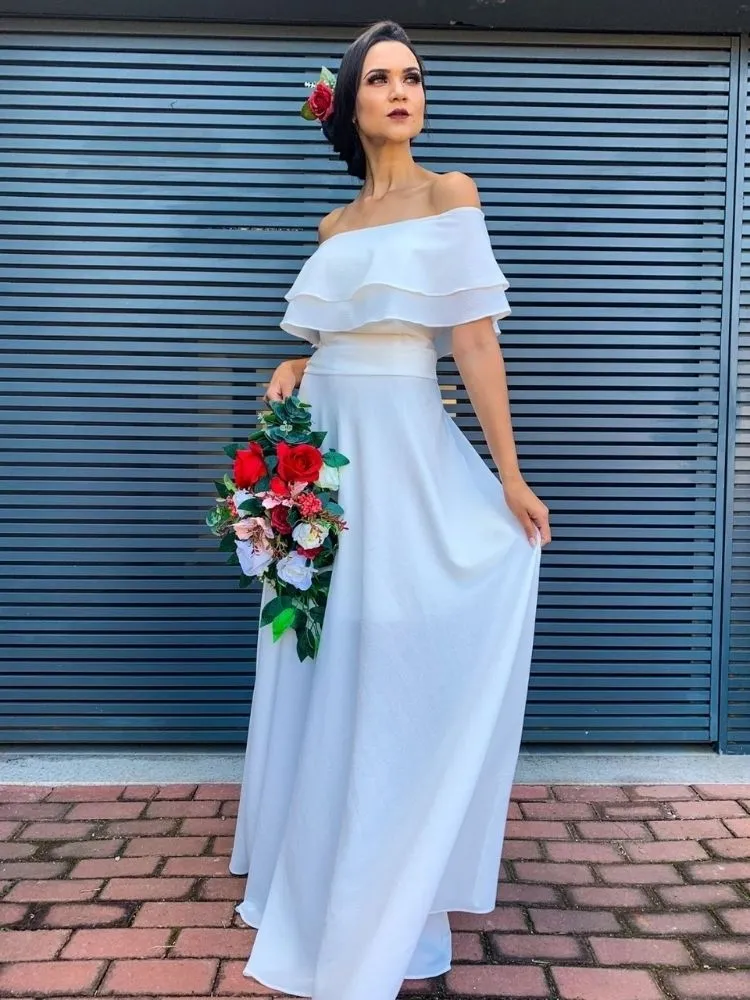 Vestido De Noiva Simples Off White Honeymoon