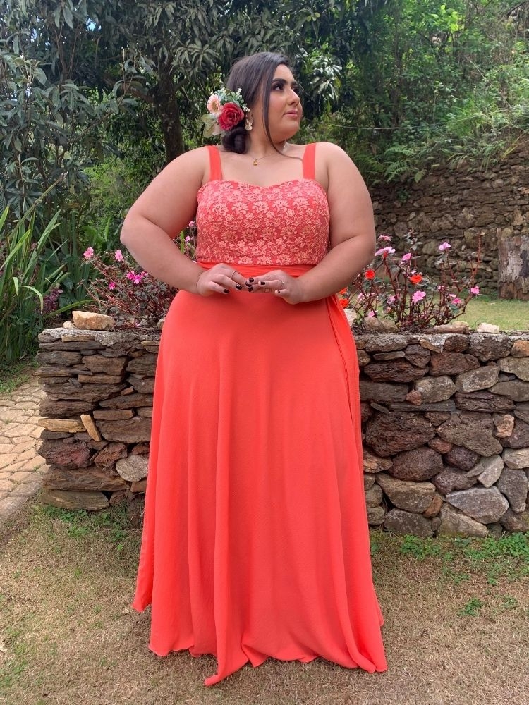 Vestido Simples Madri Coral