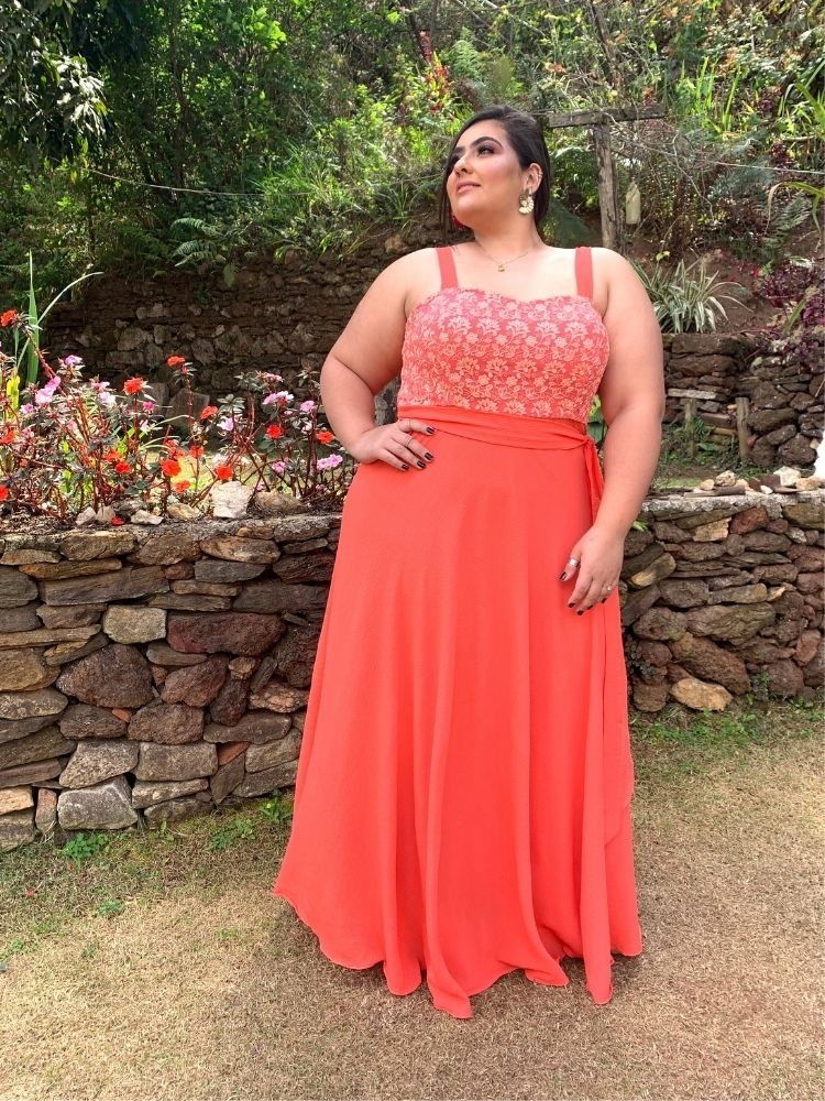 Vestido Simples Madri Coral