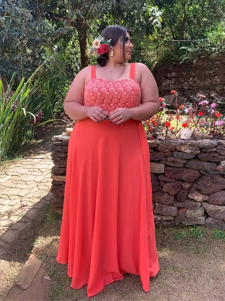 Vestido Simples Madri Coral