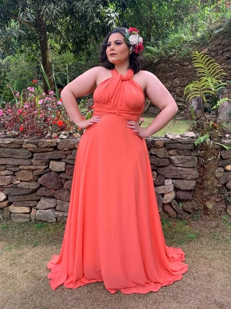 Vestido Madrinha de Casamento Multiformas Anathan Coral
