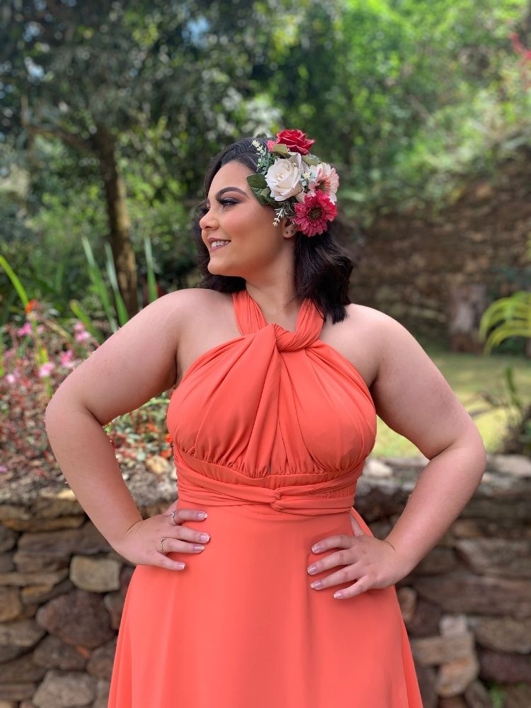 Vestido Madrinha de Casamento Multiformas Anathan Coral