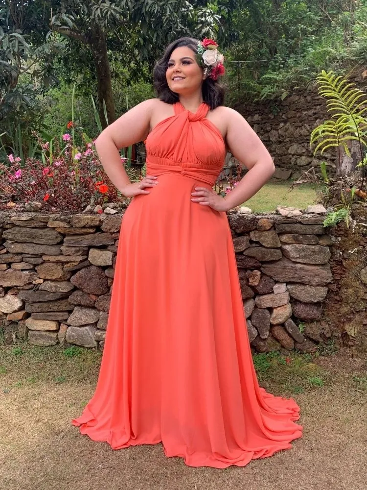 Vestido Madrinha de Casamento Multiformas Anathan Coral