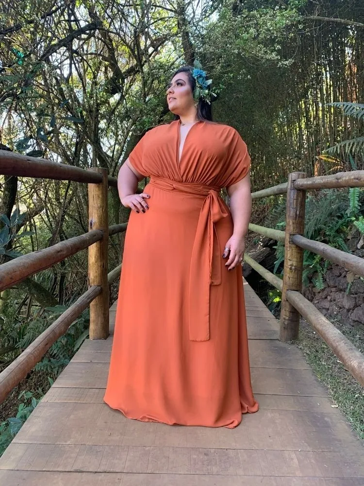 Vestido Madrinha de Casamento Multiformas Anathan Terracota