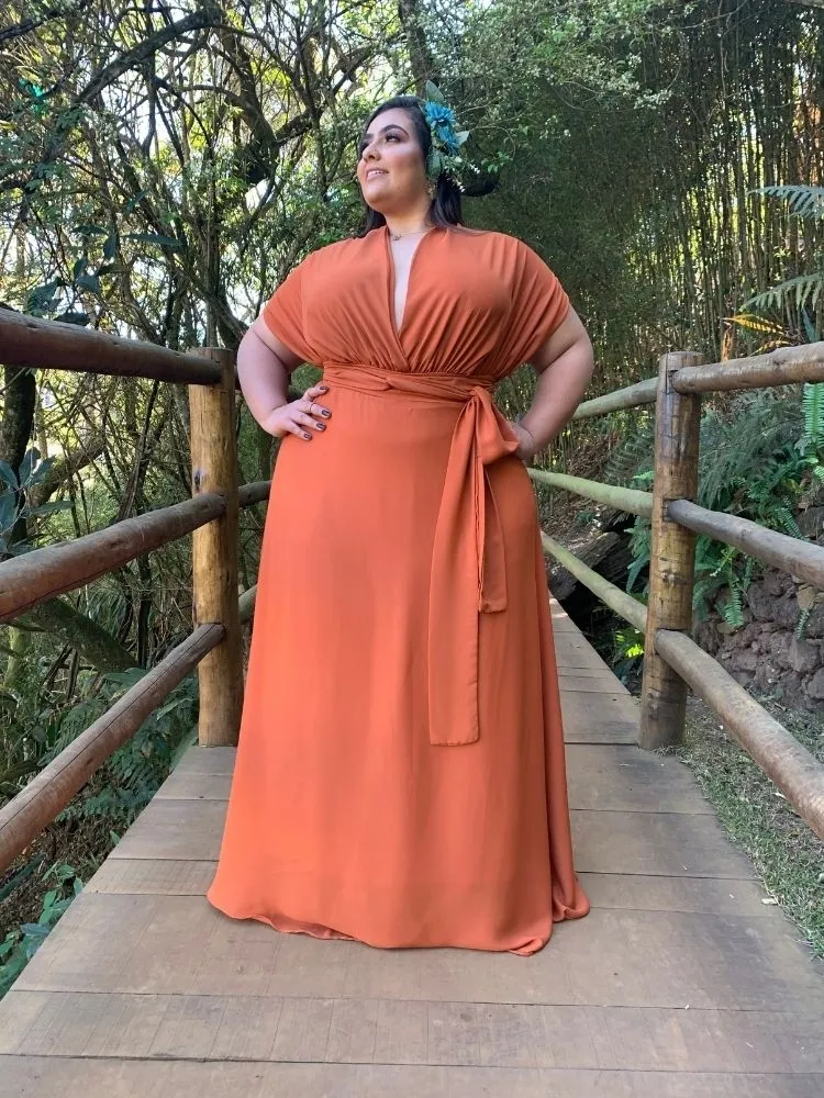 Vestido Madrinha de Casamento Multiformas Anathan Terracota
