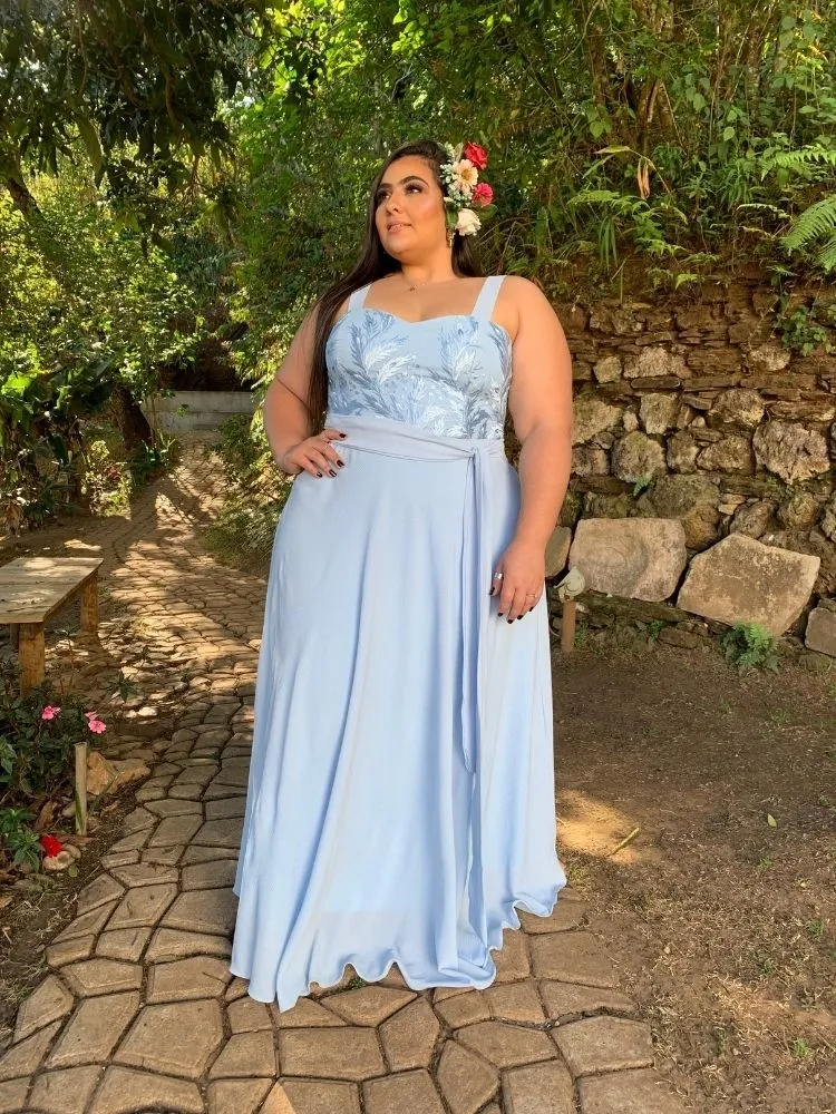 Vestido Simples Madri Azul Serenity