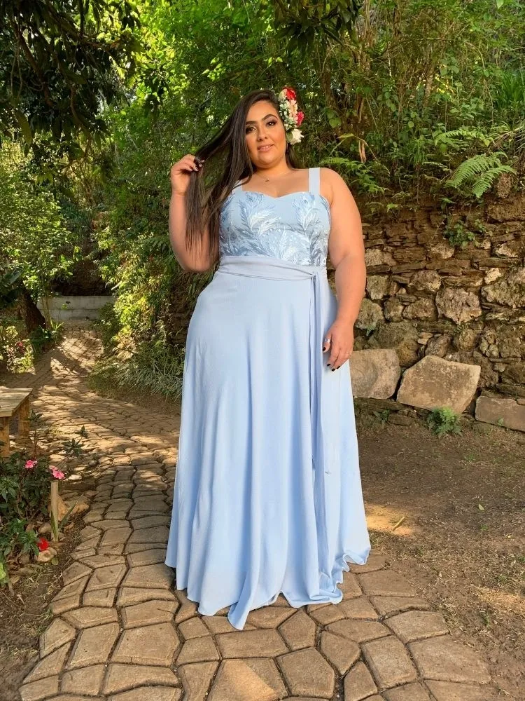 Vestido Simples Madri Azul Serenity