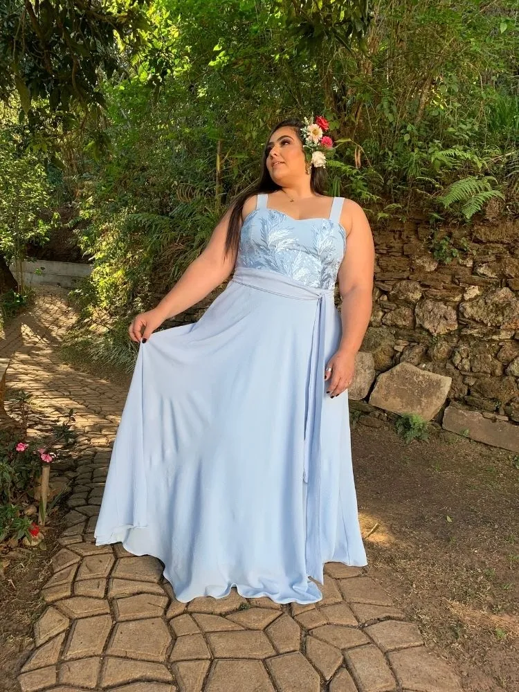 Vestido Simples Madri Azul Serenity