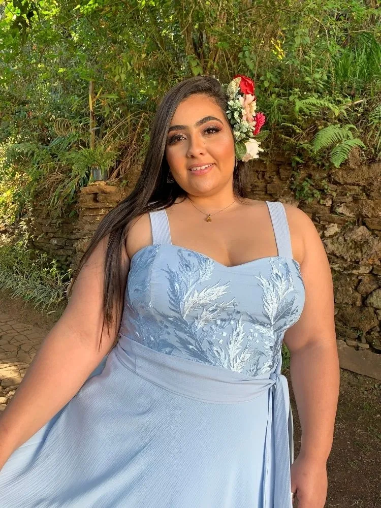 Vestido Simples Madri Azul Serenity