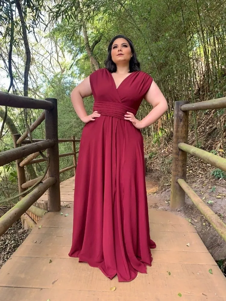 Vestido Madrinha Casamento Alice Fan Marsala
