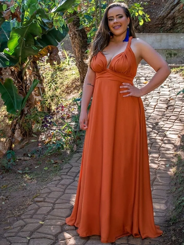 Vestido Madrinha de Casamento Multiformas Anathan Terracota